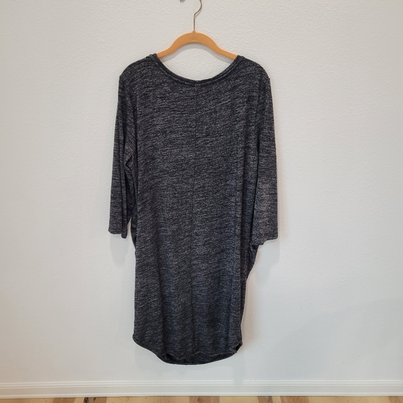 Gap Maternity Heather Charcoal Ruched Midi Dress Long Sleeve Women’s XL - Picture 4 of 5